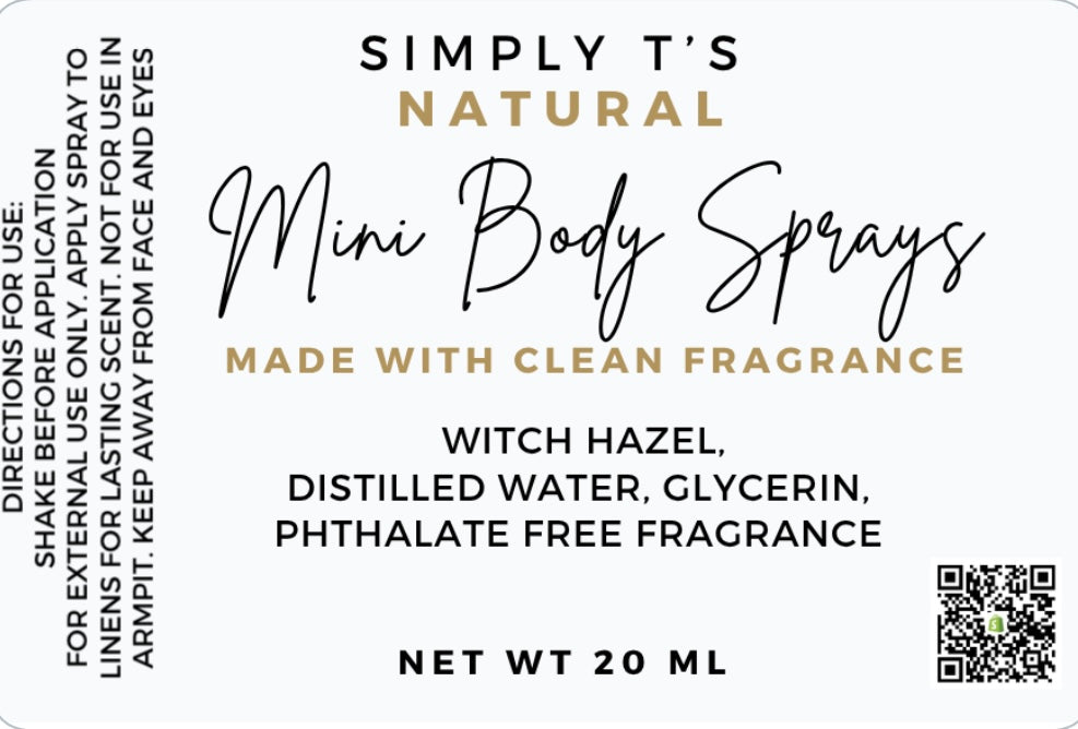 4 Mini Natural Body Sprays