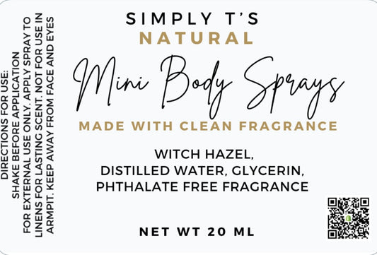 4 Mini Natural Body Sprays